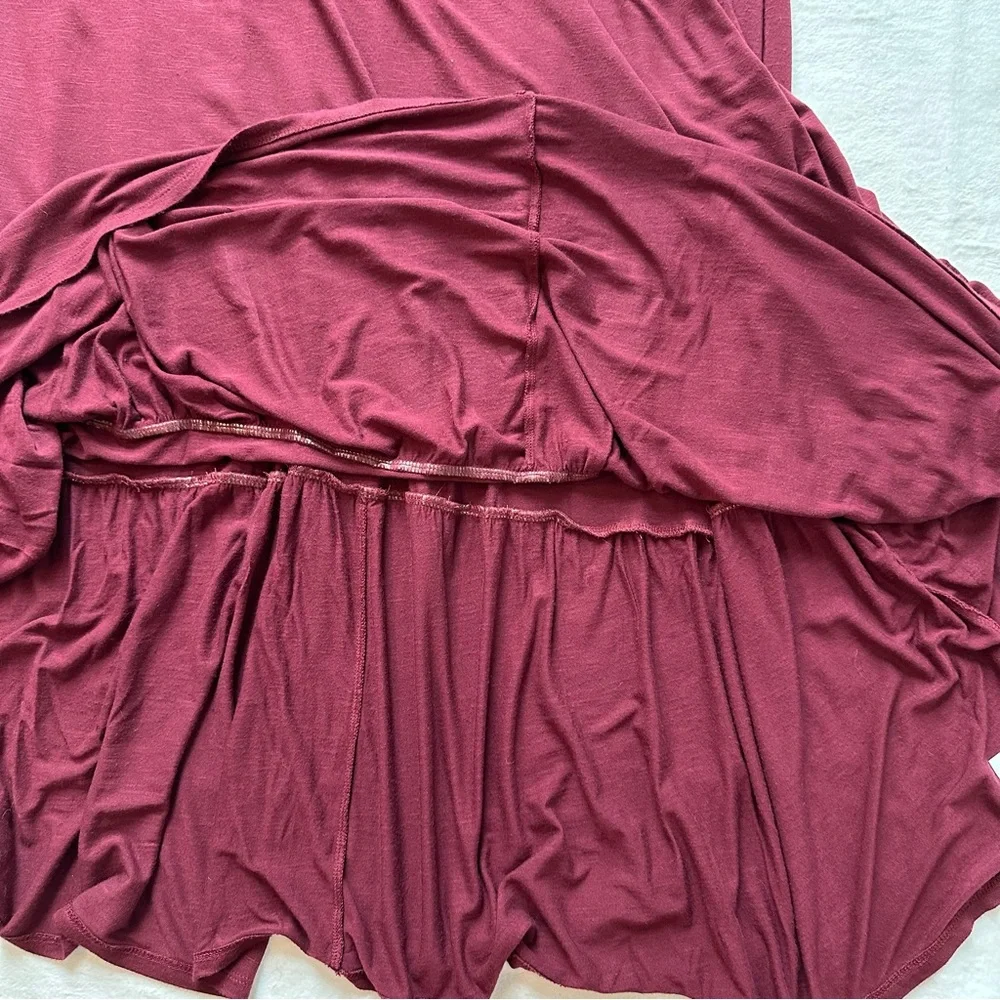 Lane Bryant Women’s Wine Burgundy Knit Flounce Maxi Dress, size 18/20 - Picture 13 of 16